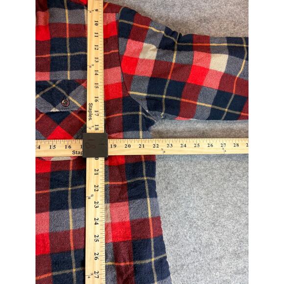 VINTAGE Sports Afield Shirt Mens Large Red Plaid Flannel Quilted Shacket Retro - Picture 2 of 5